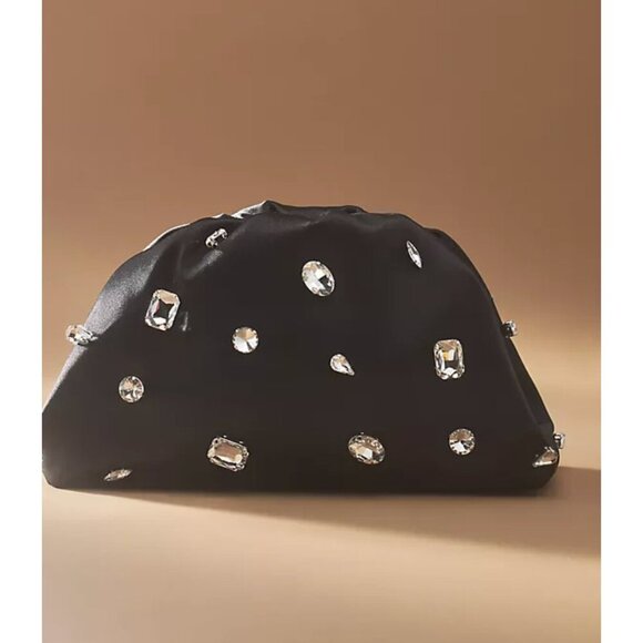 Anthropologie Frankie MINI Rhinestone Clutch Black - Picture 2 of 2